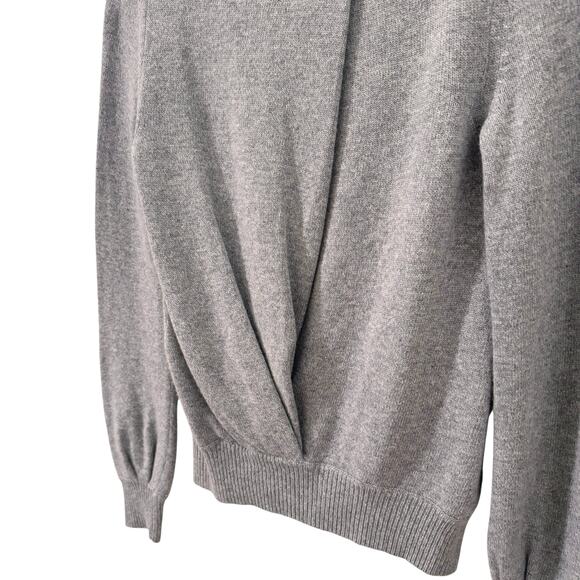 Burberry Prorsum Cashmere Long Sleeve Crewneck Pleated Sweater Gray Sz M - Picture 4 of 6